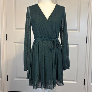 Green Sheer Polka Dot Dress